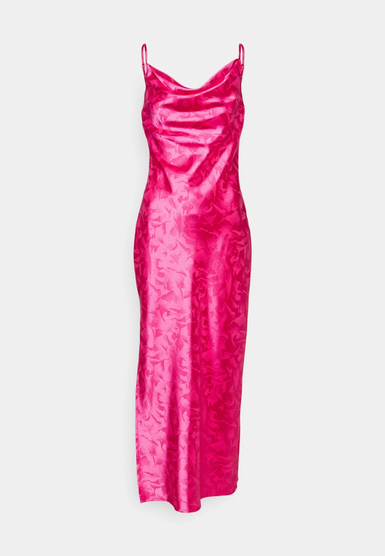 In The Style Cowl Front Midi Dress With Thigh Split - Cocktail Dress / Party Dress - Pink - Image 4