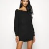 Even&Odd Schulterfrei Mini Strickkleid - Jumper Dress - Black