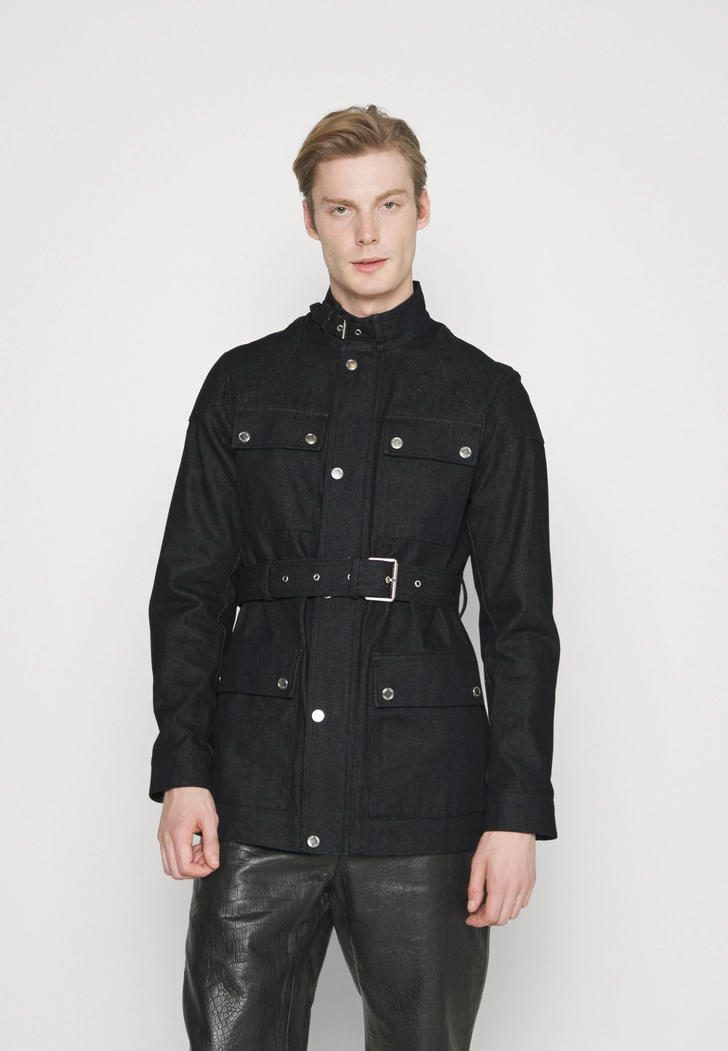 Michael Kors Belted Field Jacket - Denim Jacket - Indigo