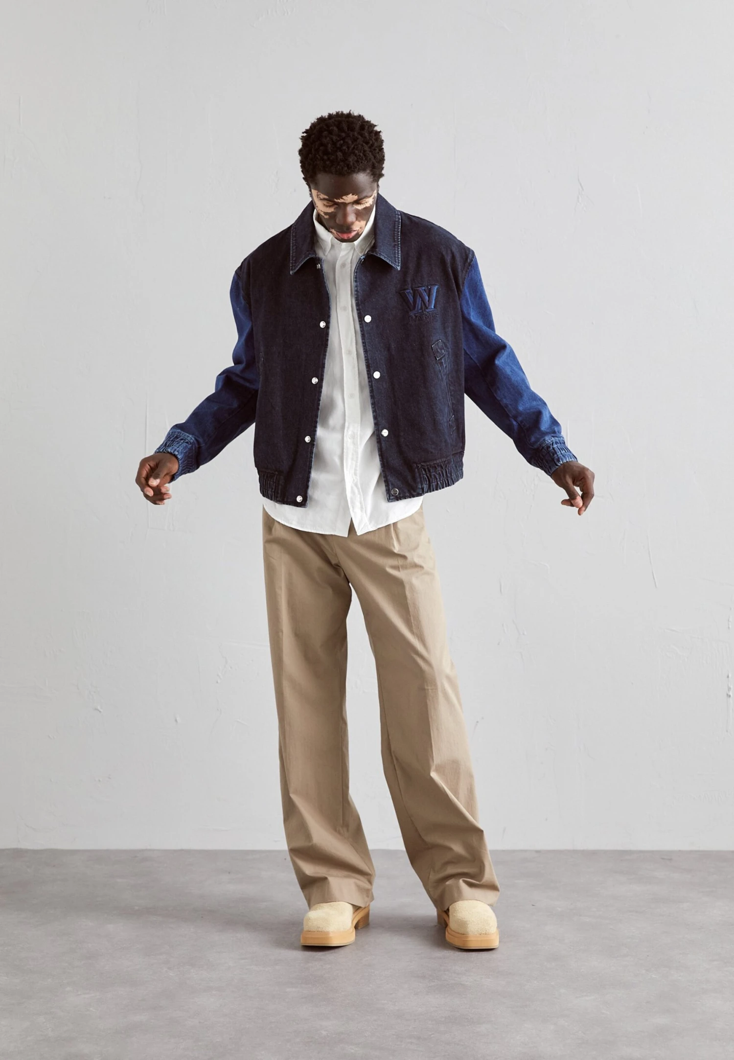 Mens Jumper - Denim Jacket - Blue - Image 2