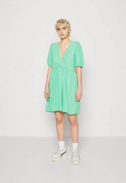 Pieces Pcluna V Neck Short Dress- Day Dress - Irish Green