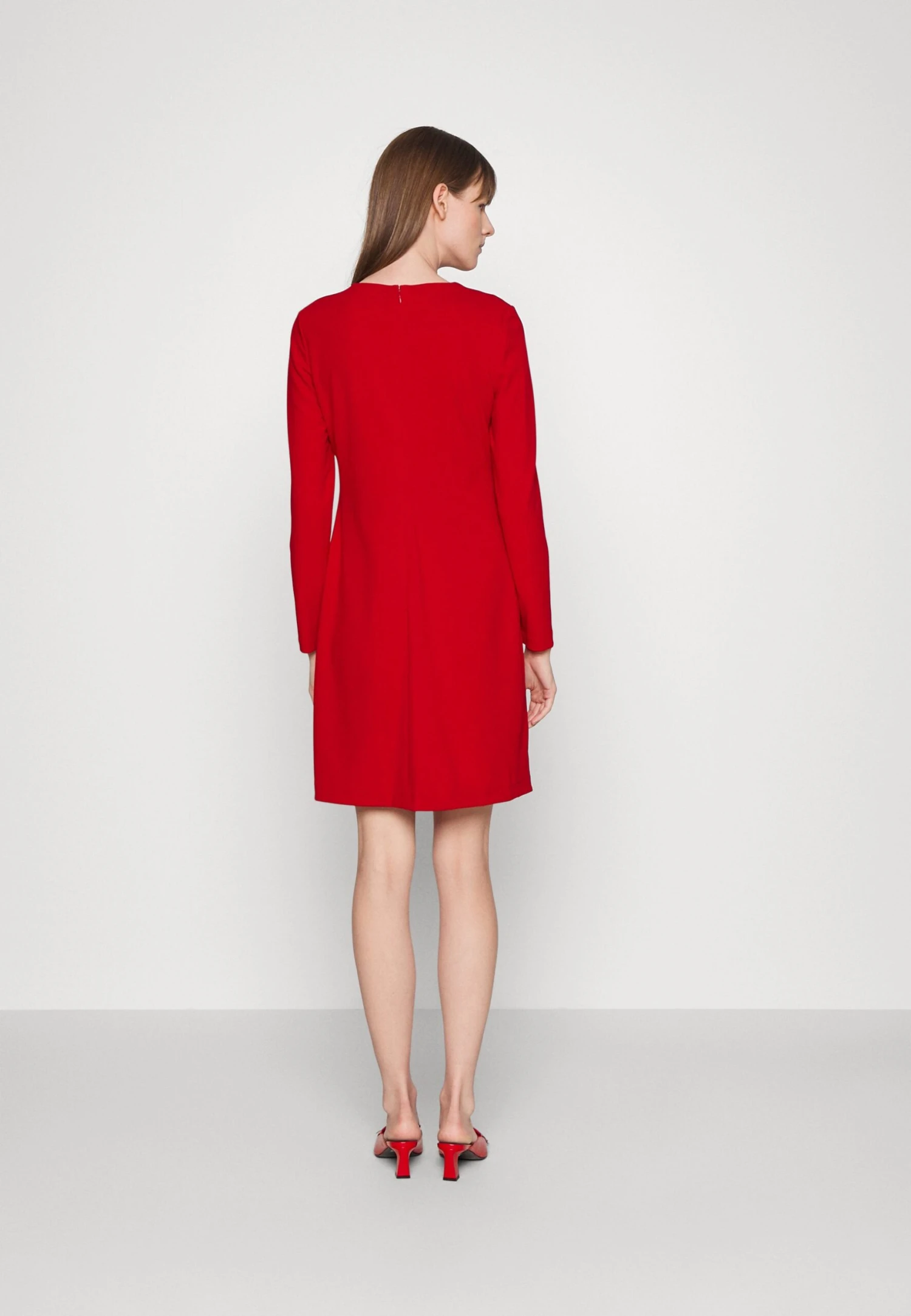 DKNY Cascading Ruffle Dress - Jersey Dress - Scarlet - Image 3