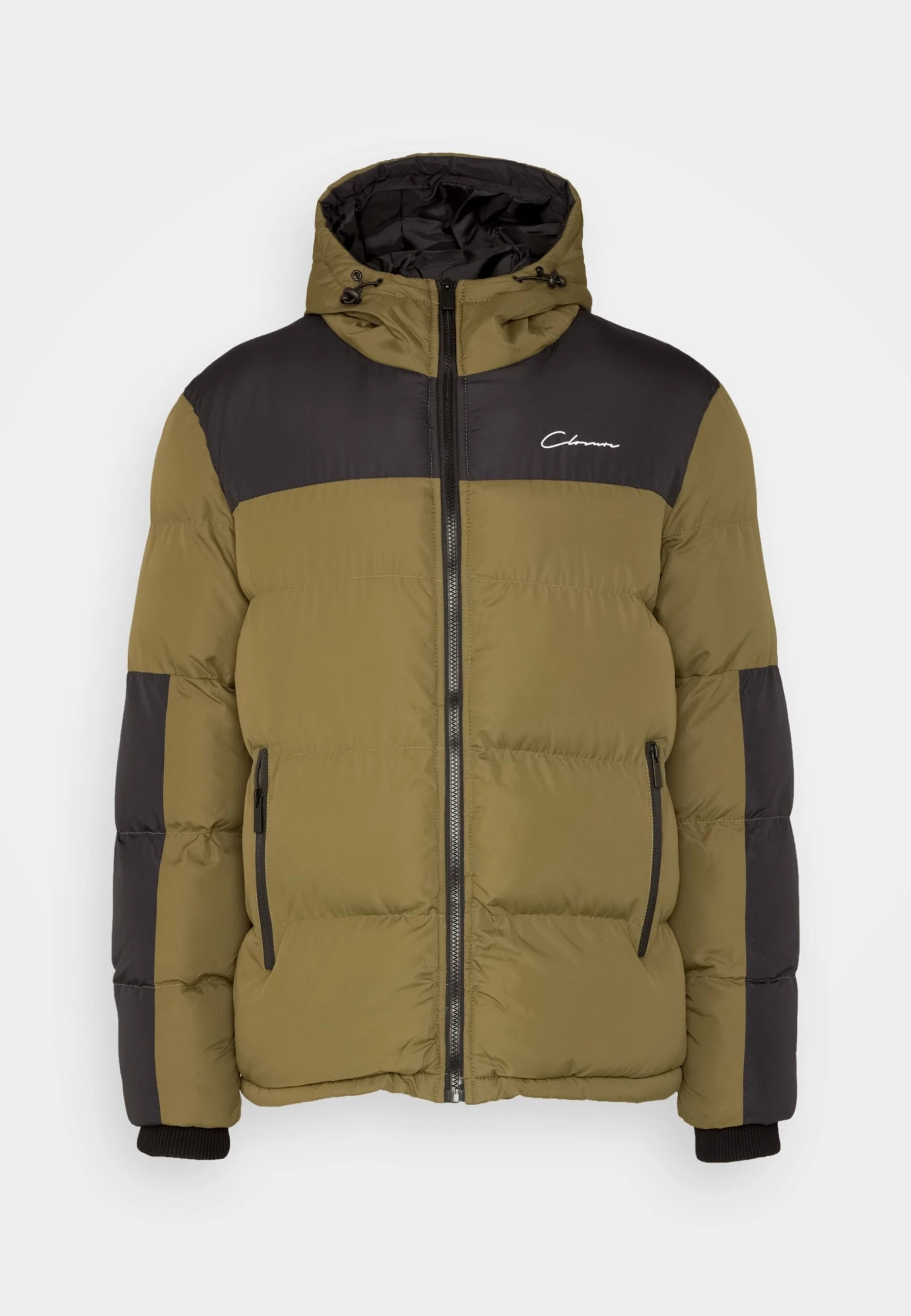 Panelled Contrast Puffer - Winter Jacket - Khaki - Image 5