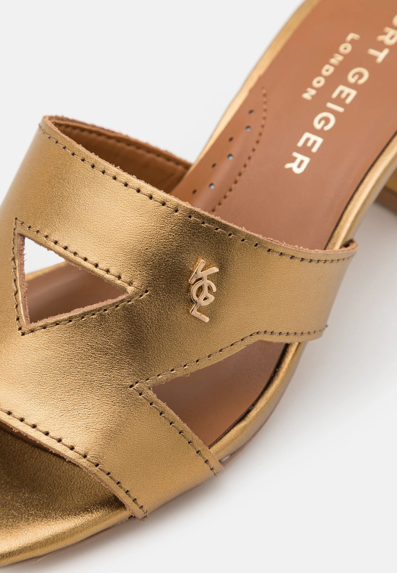 Kurt Geiger London Odina Block - Heeled Mules - Gold - Image 7