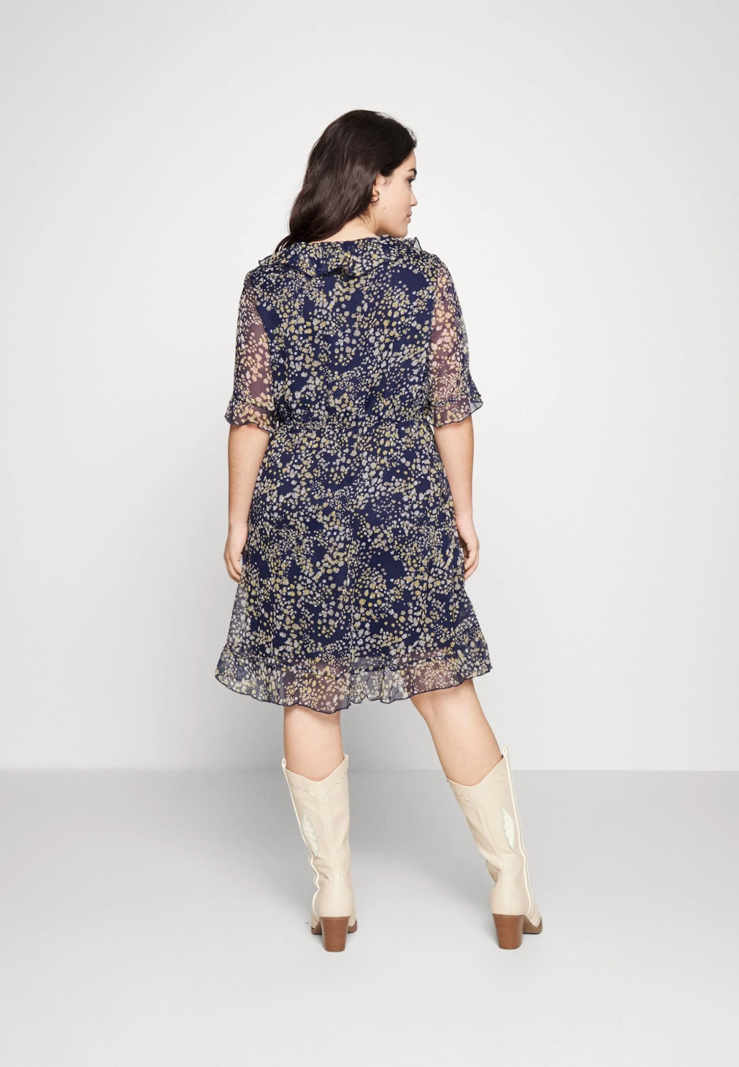 Vero Moda Curve Vmdora Kaya Short Dress - Day Dress - Navy Blazer/Dora - Image 3